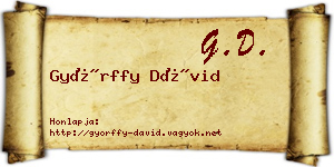 Győrffy Dávid névjegykártya